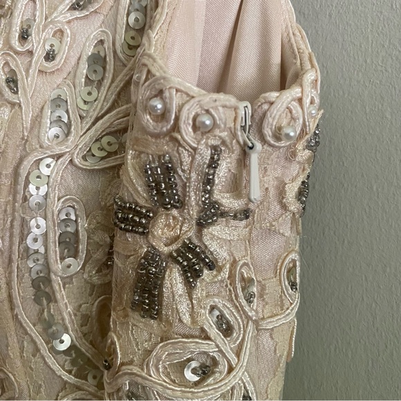 Sue Wong Nocturne Cream Beaded Mini Dress - Perfect Courthouse Wedding Dress - Picture 5 of 8